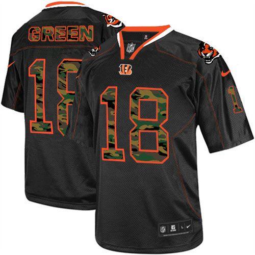  Bengals #18 A.J. Green Black Men's Stitched NFL Elite Camo Fashion Jersey