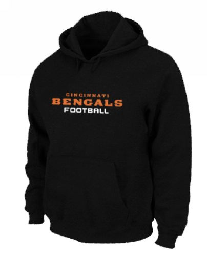 Cincinnati Bengals Authentic Font Pullover Hoodie Black