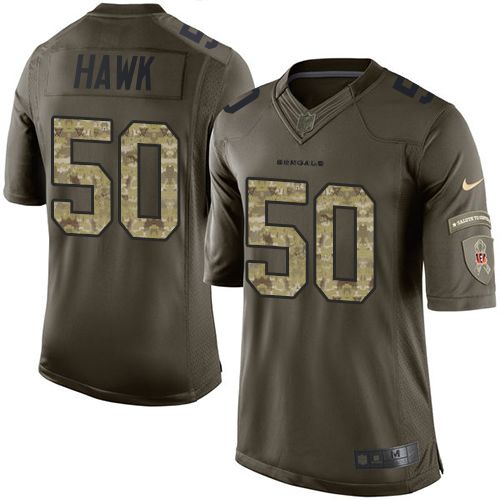  Bengals #50 A.J. Hawk Green Men's Stitched NFL Limited Salute to Service Jersey