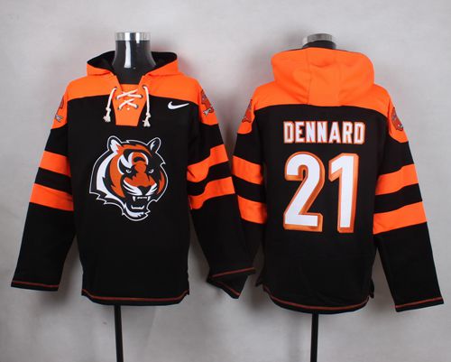  Bengals #21 Darqueze Dennard Black Player Pullover NFL Hoodie