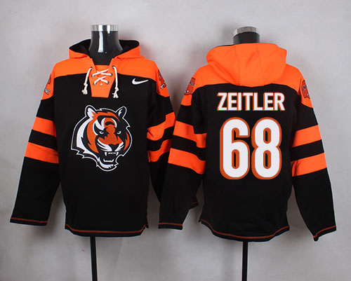  Bengals #68 Kevin Zeitler Black Player Pullover NFL Hoodie