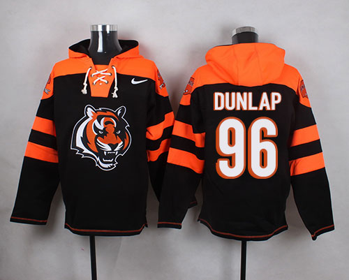  Bengals #96 Carlos Dunlap Black Player Pullover NFL Hoodie