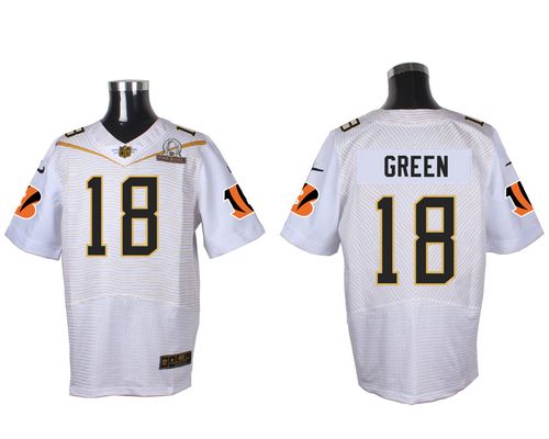  Bengals #18 A.J. Green White 2016 Pro Bowl Men's Stitched NFL Elite Jersey