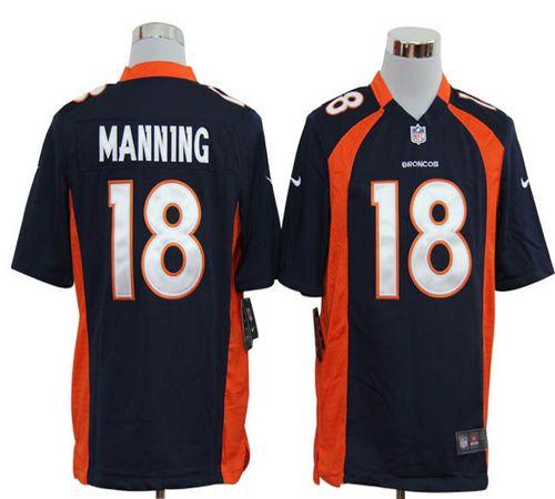  Broncos #18 Peyton Manning Navy Blue Alternate Men's Stitched NFL Game Jersey