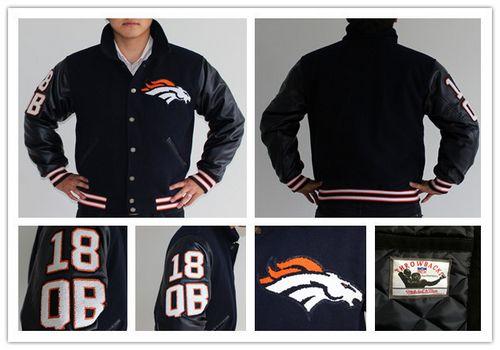 Mitchell And Ness NFL Denver Broncos #18 Peyton Manning Authentic Wool Jacket