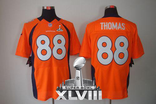  Broncos #88 Demaryius Thomas Orange Team Color Super Bowl XLVIII Men's Stitched NFL Elite Jersey
