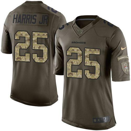  Broncos #25 Chris Harris Jr Green Men's Stitched NFL Limited Salute To Service Jersey