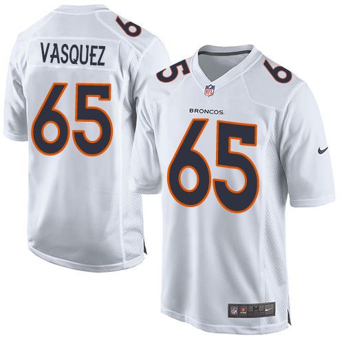  Broncos #65 Louis Vasquez White Men's Stitched NFL Game Event Jersey