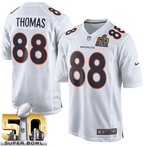  Broncos #88 Demaryius Thomas White Super Bowl 50 Men's Stitched NFL Game Event Jersey