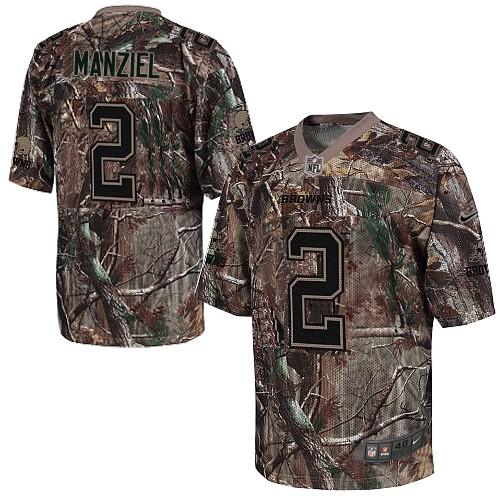  Browns #2 Johnny Manziel Camo Men's Stitched NFL Realtree Elite Jersey