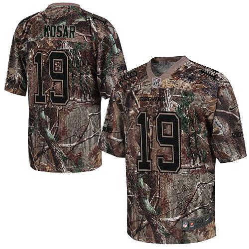  Browns #19 Bernie Kosar Camo Men's Stitched NFL Realtree Elite Jersey