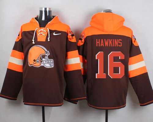  Browns #16 Andrew Hawkins Brown Player Pullover NFL Hoodie