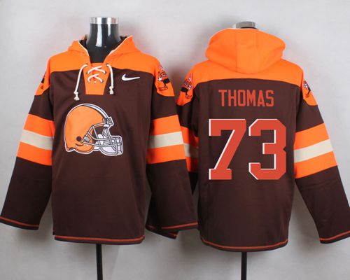  Browns #73 Joe Thomas Brown Player Pullover NFL Hoodie