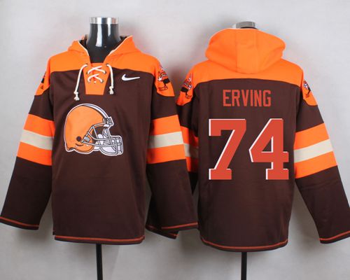  Browns #74 Cameron Erving Brown Player Pullover NFL Hoodie