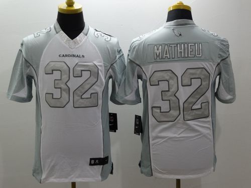  Cardinals #32 Tyrann Mathieu White Men's Stitched NFL Limited Platinum Jersey