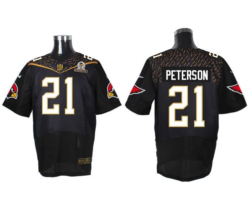  Cardinals #21 Patrick Peterson Black 2016 Pro Bowl Men's Stitched NFL Elite Jersey