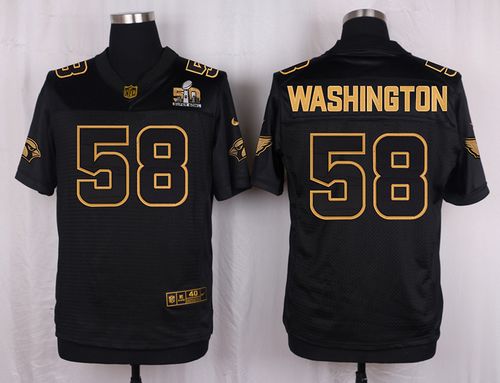  Cardinals #58 Daryl Washington Black Pro Line Gold Collection Men's Stitched NFL Elite Jersey