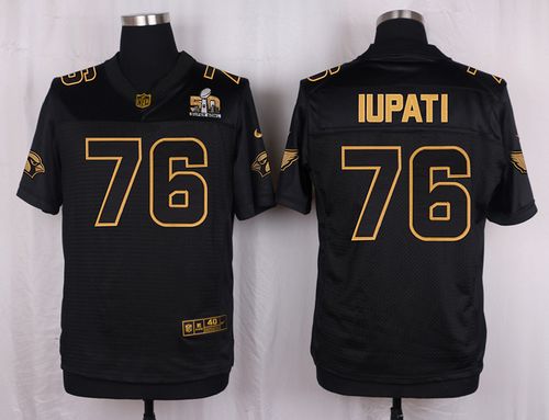  Cardinals #76 Mike Iupati Black Pro Line Gold Collection Men's Stitched NFL Elite Jersey