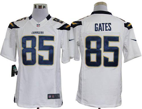  Chargers #85 Antonio Gates White Men's Stitched NFL Limited Jersey
