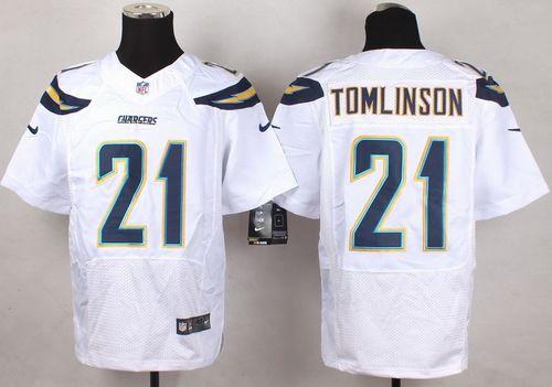  Chargers #21 LaDainian Tomlinson White Men's Stitched NFL New Elite Jersey