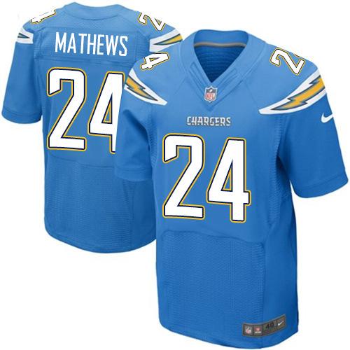  Chargers #24 Ryan Mathews Electric Blue Alternate Men's Stitched NFL New Elite Jersey
