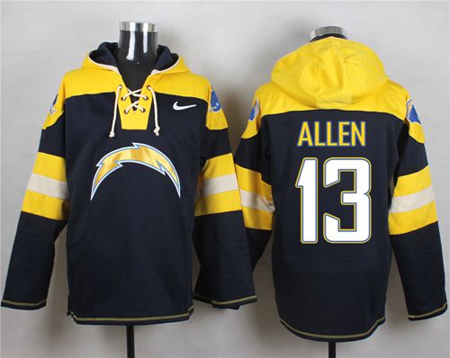  Chargers #13 Keenan Allen Navy Blue Player Pullover NFL Hoodie