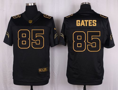  Chargers #85 Antonio Gates Black Men's Stitched NFL Elite Pro Line Gold Collection Jersey