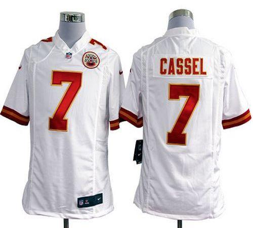  Chiefs #7 Matt Cassel White Men's Stitched NFL Game Jersey