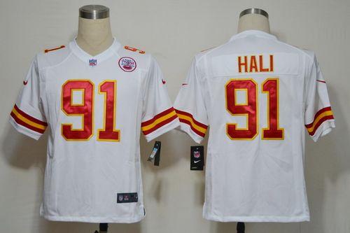  Chiefs #91 Tamba Hali White Men's Stitched NFL Game Jersey