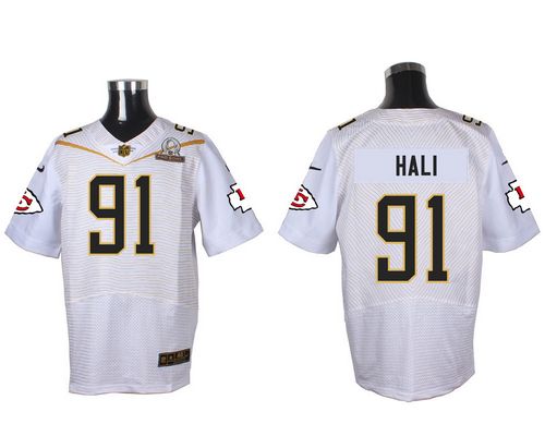  Chiefs #91 Tamba Hali White 2016 Pro Bowl Men's Stitched NFL Elite Jersey