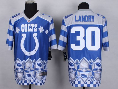 Colts #30 LaRon Landry Royal Blue Men's Stitched NFL Elite Noble Fashion Jersey