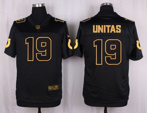  Colts #19 Johnny Unitas Black Men's Stitched NFL Elite Pro Line Gold Collection Jersey