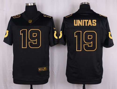  Colts #19 Johnny Unitas Black Men's Stitched NFL Elite Pro Line Gold Collection Jersey