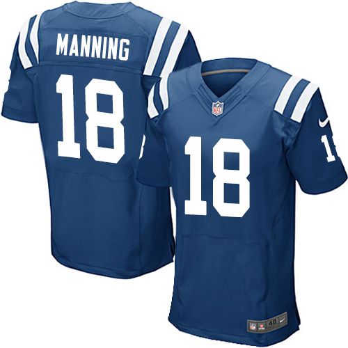  Colts #18 Peyton Manning Royal Blue Team Color Men's Stitched NFL Elite Jersey