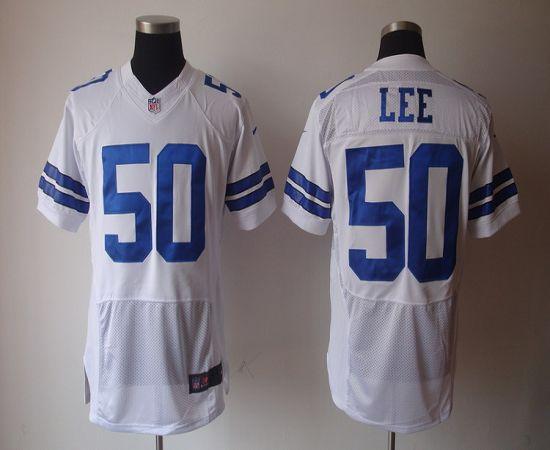  Cowboys #50 Sean Lee White Men's Stitched NFL Elite Jersey