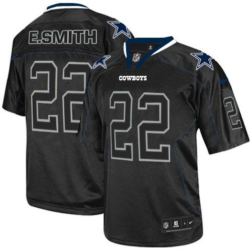  Cowboys #22 Emmitt Smith Lights Out Black Men's Stitched NFL Elite Jersey