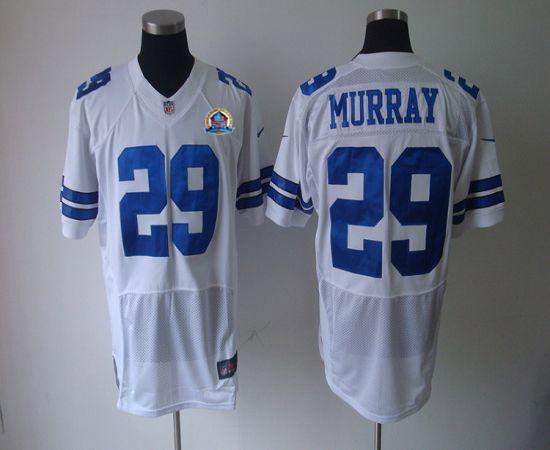  Cowboys #29 DeMarco Murray White With Hall of Fame 50th Patch Men's Stitched NFL Elite Jersey