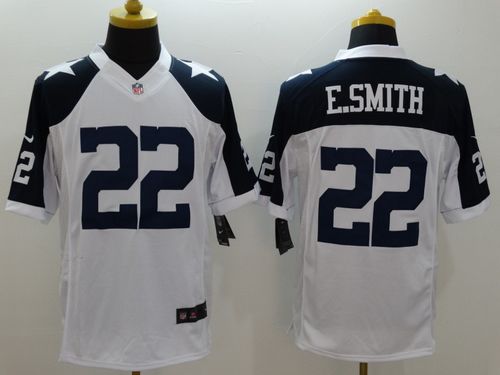  Cowboys #22 Emmitt Smith White Thanksgiving Throwback Men's Stitched NFL Limited Jersey