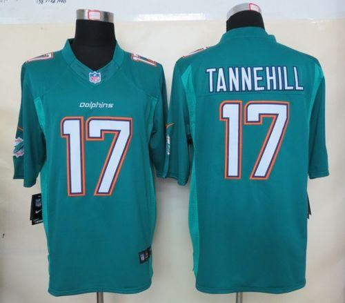  Dolphins #17 Ryan Tannehill Aqua Green Team Color Men's Stitched NFL Limited Jersey