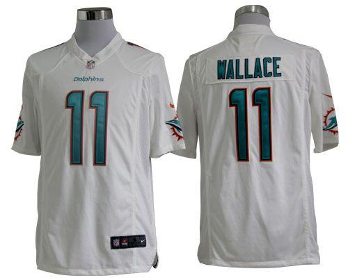  Dolphins #11 Mike Wallace White Men's Stitched NFL Game Jersey