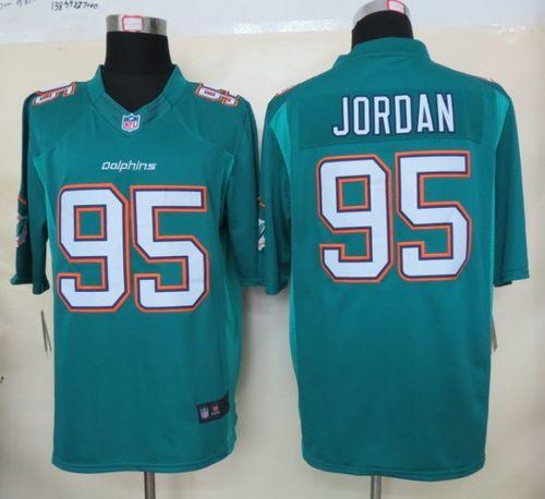  Dolphins #95 Dion Jordan Aqua Green Team Color Men's Stitched NFL Limited Jersey
