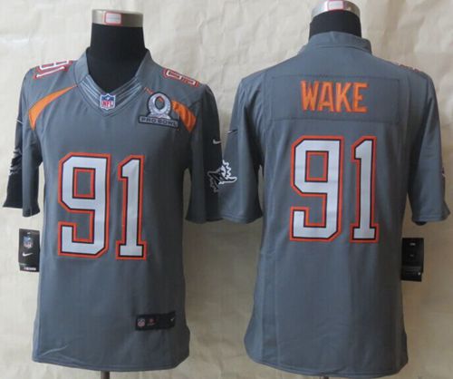  Dolphins #91 Cameron Wake Grey Pro Bowl Men's Stitched NFL Elite Team Irvin Jersey