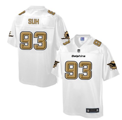  Dolphins #93 Ndamukong Suh White Men's NFL Pro Line Fashion Game Jersey