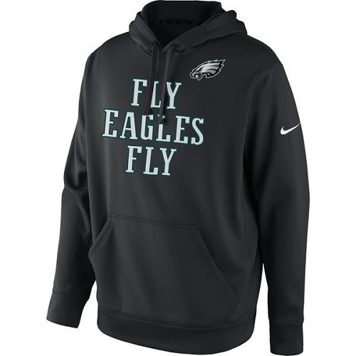 Men's Philadelphia Eagles  Black Fly Eagles Fly Pullover Hoodie