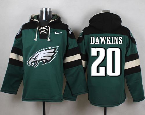  Eagles #20 Brian Dawkins Midnight Green Player Pullover NFL Hoodie