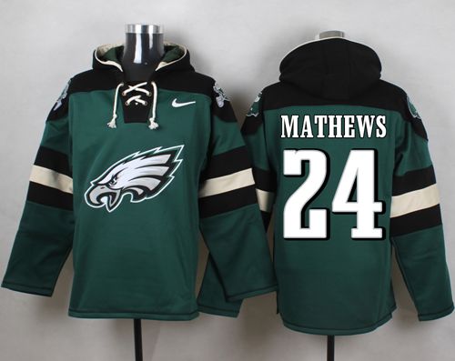  Eagles #24 Ryan Mathews Midnight Green Player Pullover NFL Hoodie