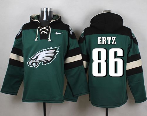  Eagles #86 Zach Ertz Midnight Green Player Pullover NFL Hoodie