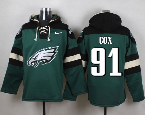  Eagles #91 Fletcher Cox Midnight Green Player Pullover NFL Hoodie