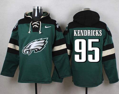  Eagles #95 Mychal Kendricks Midnight Green Player Pullover NFL Hoodie