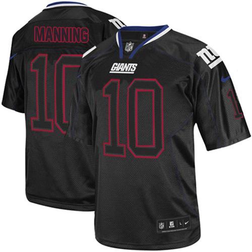  Giants #10 Eli Manning Lights Out Black Men's Stitched NFL Elite Jersey